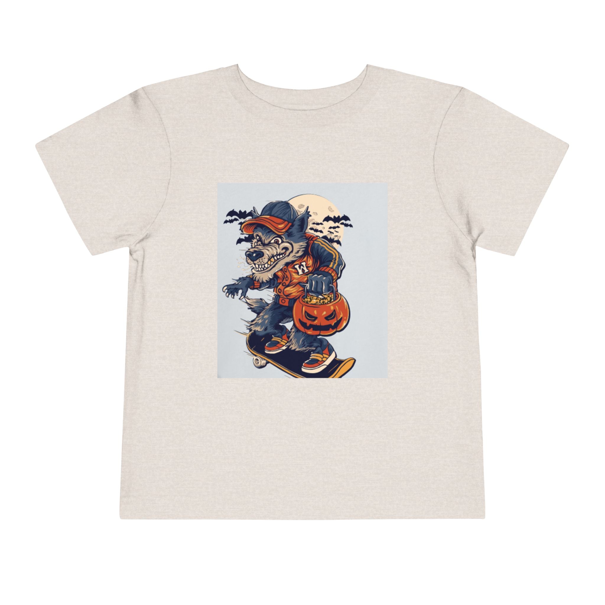 Toddler Halloween Skateboard Tee — Trick-or-Treat Puppy Pumpkin