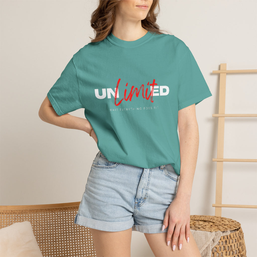 Limit Script T-Shirt — Minimalist Red Graphic Tee