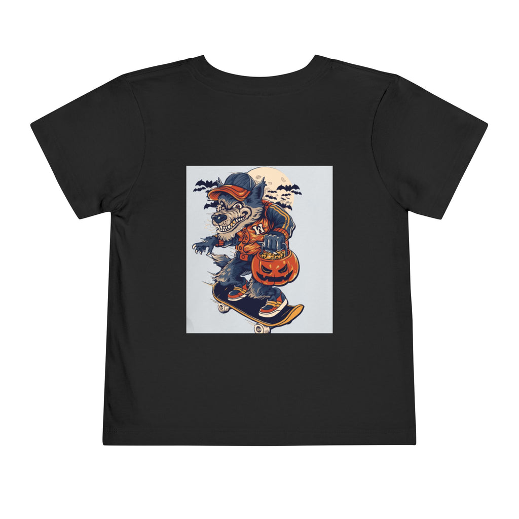 Toddler Halloween Skateboard Tee — Trick-or-Treat Puppy Pumpkin