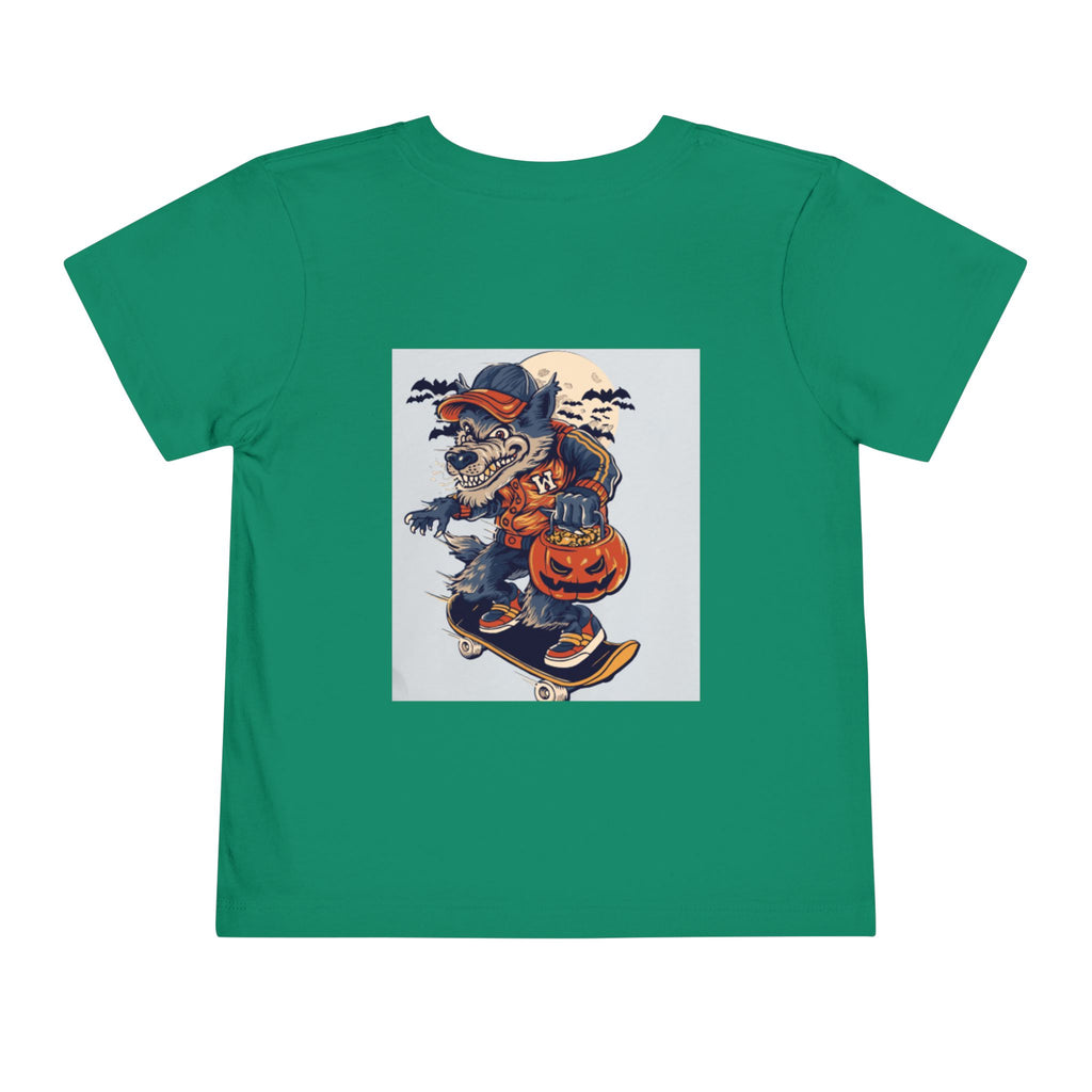 Toddler Halloween Skateboard Tee — Trick-or-Treat Puppy Pumpkin