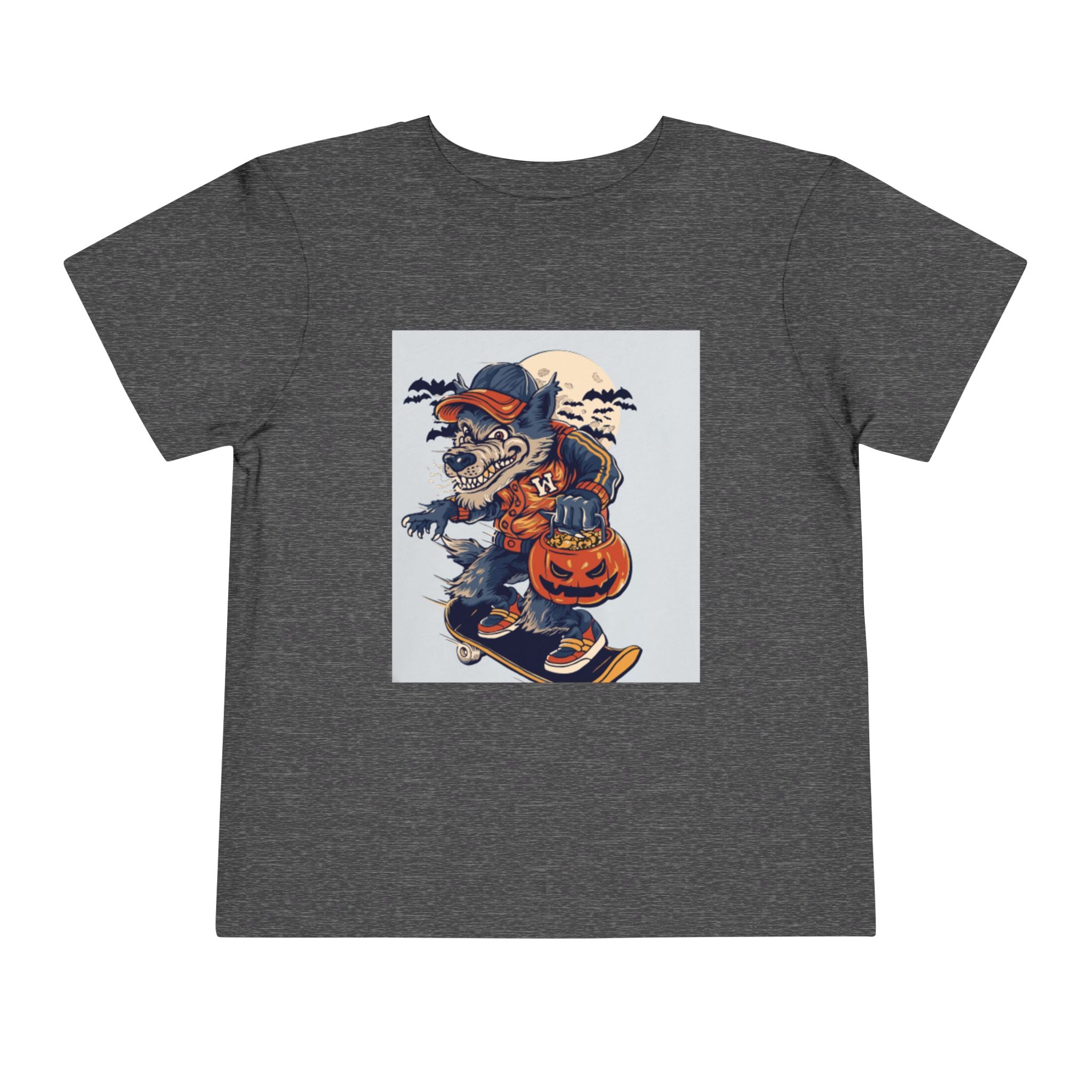 Toddler Halloween Skateboard Tee — Trick-or-Treat Puppy Pumpkin