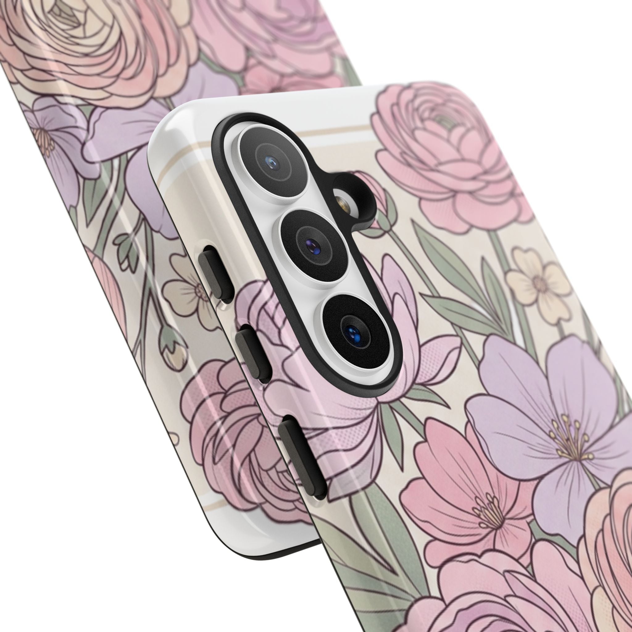 Floral Pastel Tough Phone Case – Pink Garden Protective Case