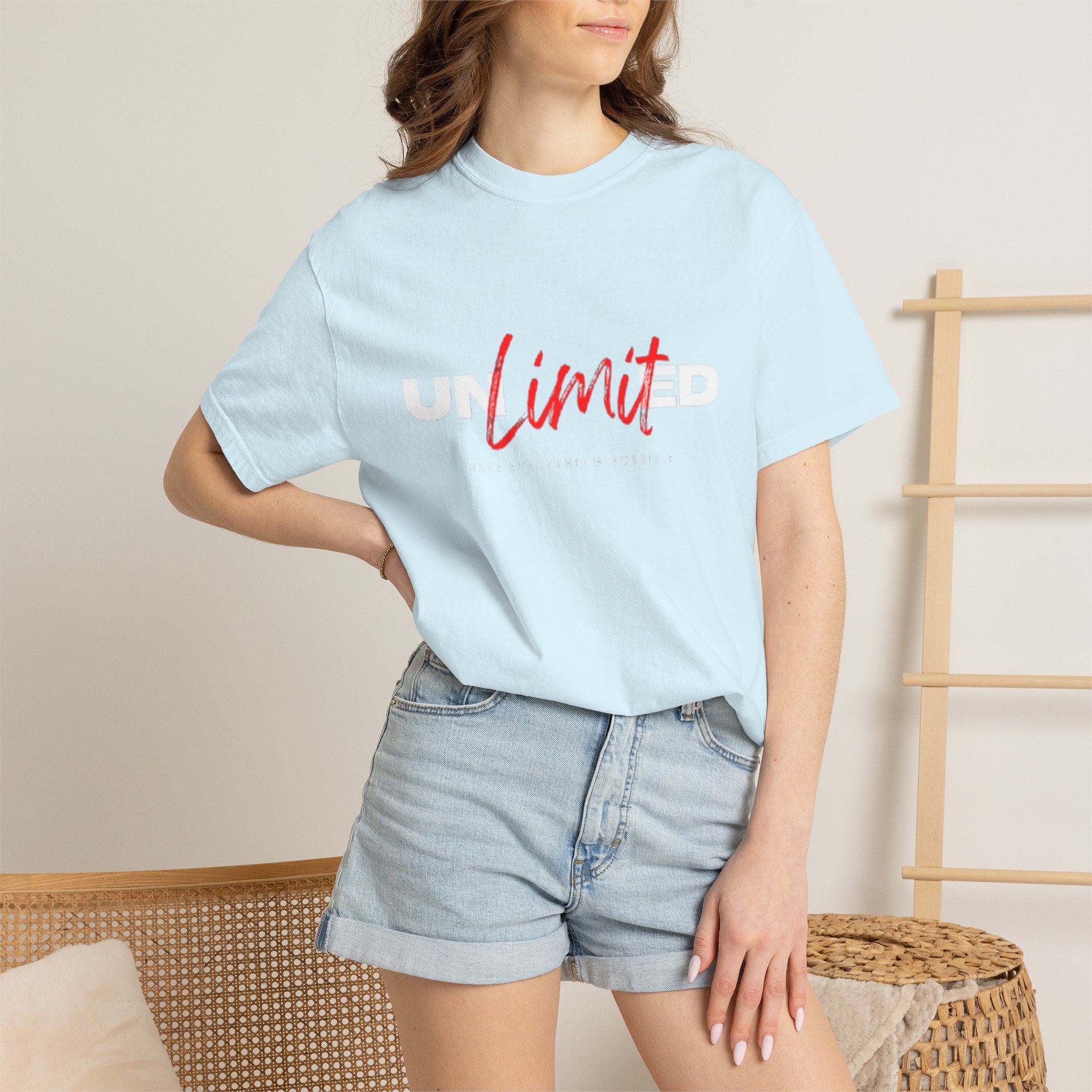 Limit Script T-Shirt — Minimalist Red Graphic Tee