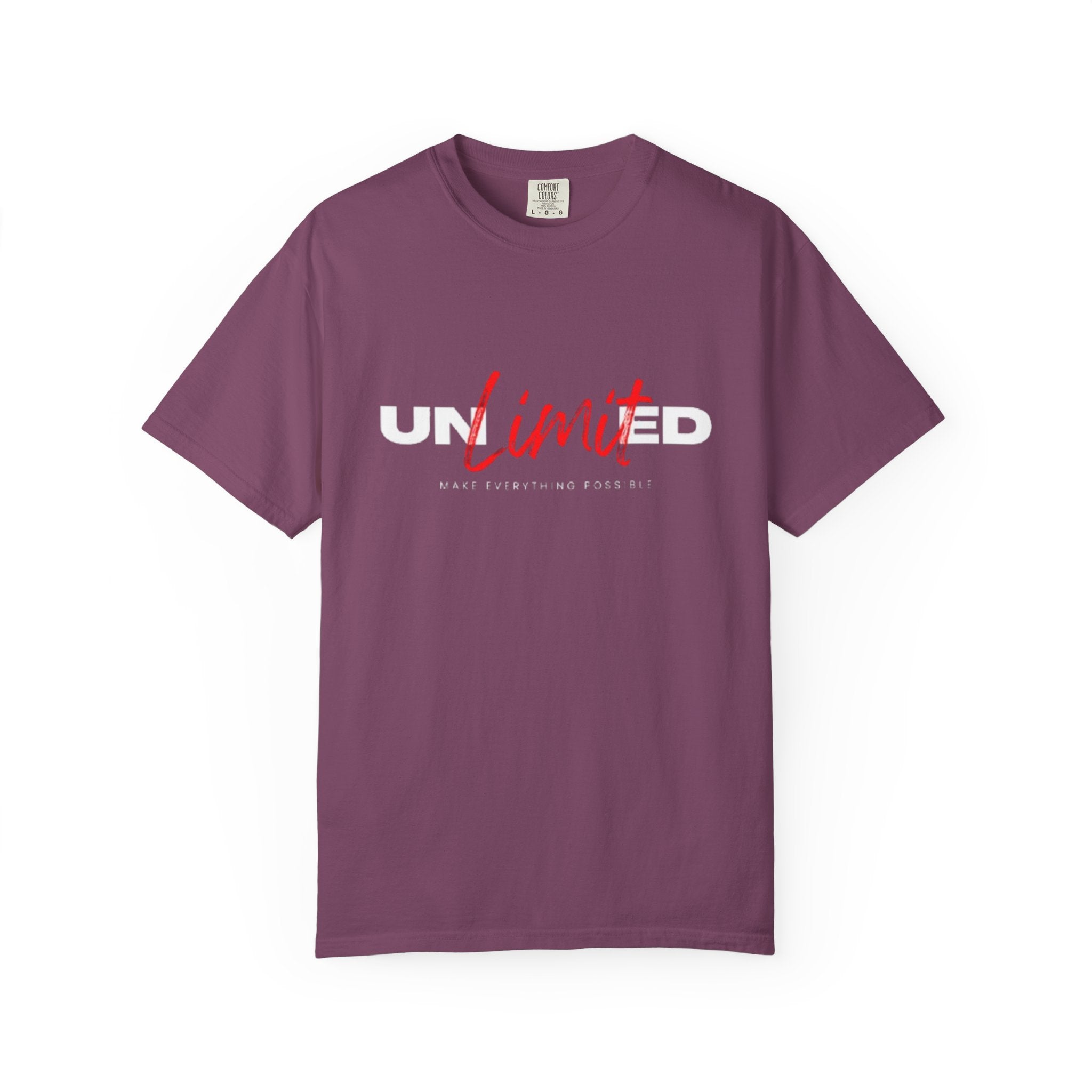 Limit Script T-Shirt — Minimalist Red Graphic Tee